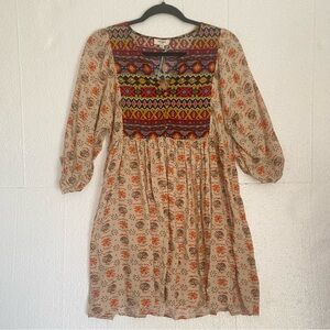 Umgee NWT Tunic Top Boho Dress Women’s Med Tribal Pattern